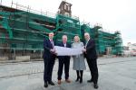 First Minister Paul Givan and deputy First Minister Michelle O'Neill pictured with Hotel developers Cecil Doherty and Liam Tourish at The Ebrington Hotel.