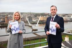 First Minister Paul Givan and deputy First Minister Michelle O’Neill with the Executive’s new draft Investment Strategy for Northern Ireland (ISNI).
