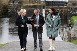 First Minister Michelle O’Neill, deputy First Minister Emma Little-Pengelly and Andrew Muir DAERA Minister pictured at Lough Neagh.