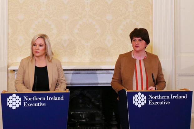 First Minister Arlene Foster (right) and deputy First Minister Michelle O’Neill