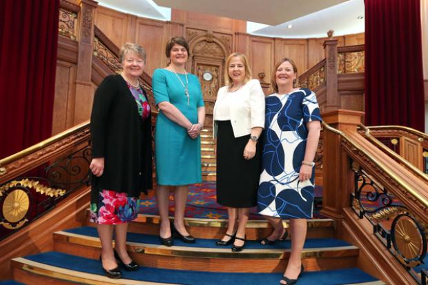 The First Minister is pictured with Ellvena Graham, Chair of Electricity Supply Board & Chair of Waterfront & Ulster Hall Company; Imelda McMillan, Chair of WIB, & partner in O’Reilly Stewart Solicitors, Roseann Kelly, Chief Executive of Women in Business