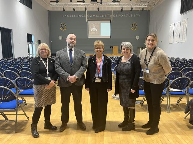 Photograph (from left to right): Donna Mackey – AND Council, Paul Douglas – TEO, Lu Lawrence, Shirley Lennon – HMDT, and Anna Dunn – AND Council